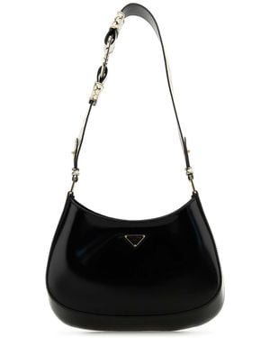 Prada Leather Cleo Shoulder Bag - Black