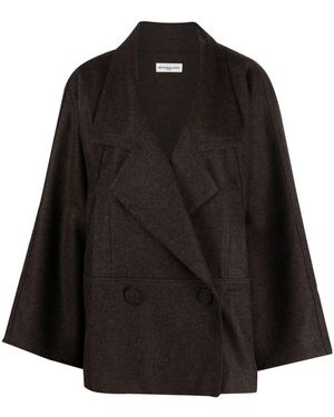 Veronique Leroy Baggy Caban ähnliche Jacke - Schwarz