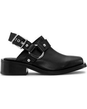 Ganni Biker Slingback-Mules - Schwarz
