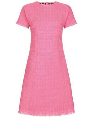 Dolce & Gabbana Mini-Jurk Met Korte Mouwen - Roze