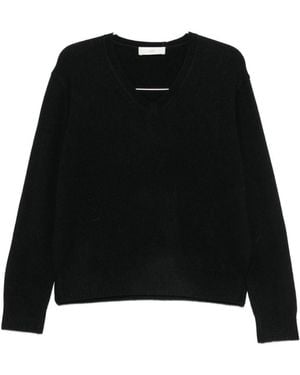 DUNST Wool And Cashmere V Necked Sweater - Black