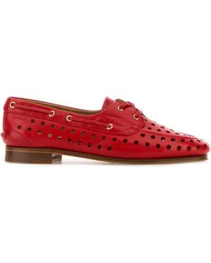 Bally Leather Party Lace-Up Shoes - Red