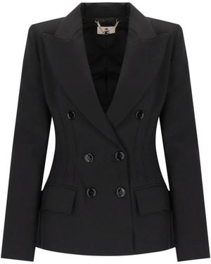 Elisabetta Franchi Double Breasted Blazer - Black