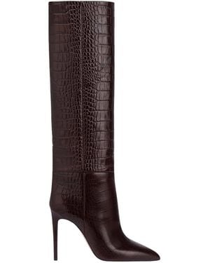 Paris Texas Crocodile-Embossed Leather Boot - Brown