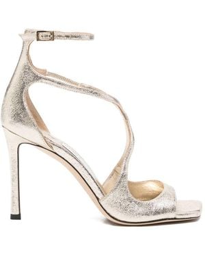 Jimmy Choo Azia Leren Sandalen Met Hak - Wit