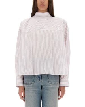 Victoria Beckham Oversized Blouse With Knotted Collar - White