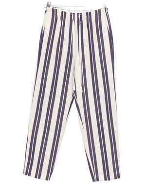 forte_forte Striped Drawstring Trousers - White