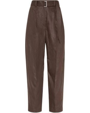 Brunello Cucinelli Schokoladenfarbene Gürtelhose - Braun