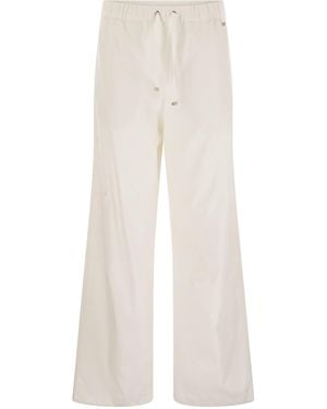 Herno Resort Cotton Trousers With Drawstring - White