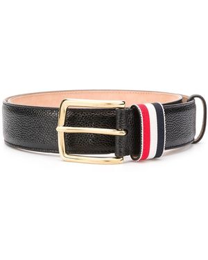 Thom Browne Gürtel Aus Gekörnter Rwb-Schlaufe 35Mm - Schwarz
