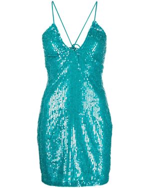 P.A.R.O.S.H. Lovertjes Mini -jurk - Blauw