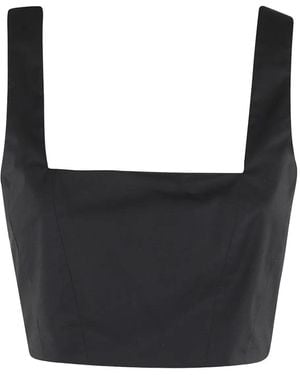 FEDERICA TOSI Crop Top With Square Neckline - Black