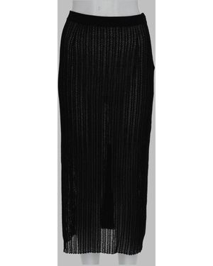 Maison Margiela Midi Skirt Ribbed Knit Polyester - Black