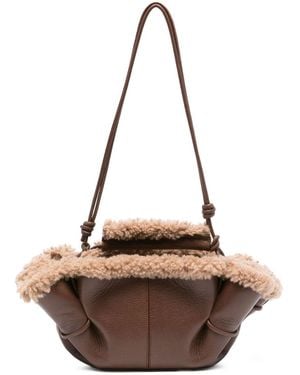 Hereu Shearling-Tote Bag Aus Leder - Braun