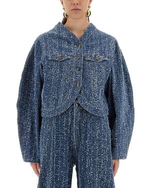 ROTATE BIRGER CHRISTENSEN Round Sleeve Jacket - Blue