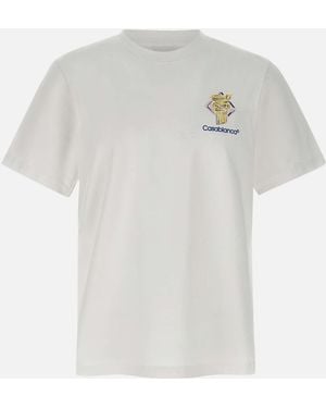 CASABLANCA Diamant-Säule Weißes T-Shirt Für Herren