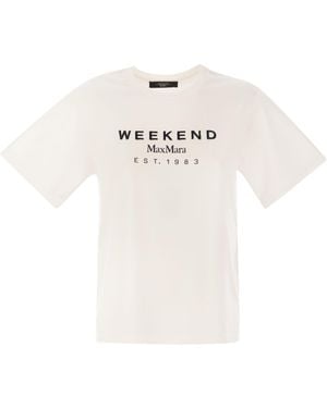 Weekend by Maxmara Cabina Jersey T Shirt With Print - White