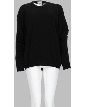 Nude Virgin Wool Mock Neck Knit Sweater (Fw24) - Black