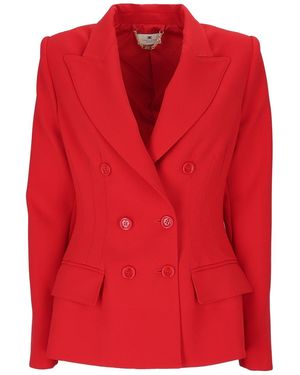 Elisabetta Franchi Tailored Double-Breasted Jacket With Structured Shoulders And Flattering Silhouette