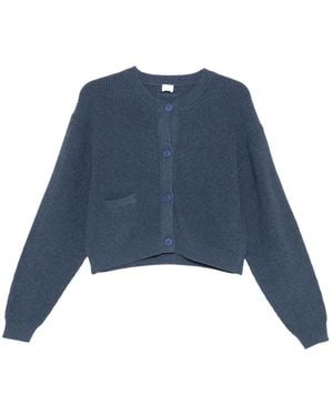 C.t. Plage Baumwoll-Cardigan mit Rundhalsausschnitt - Blau