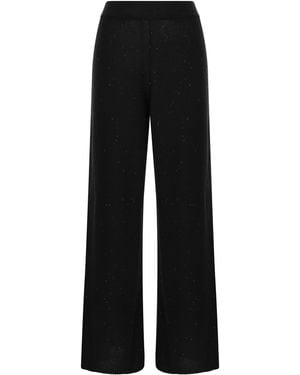Fabiana Filippi Cotton And Linen Trousers With Micro Sequins - Black