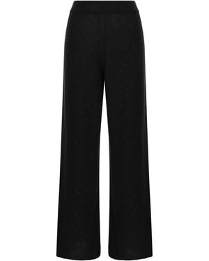 Fabiana Filippi Cotton And Linen Trousers With Micro Sequins - Black