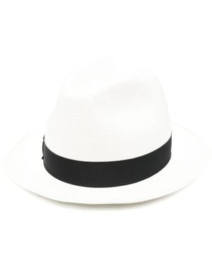 Borsalino Logo Fedora Hat - White