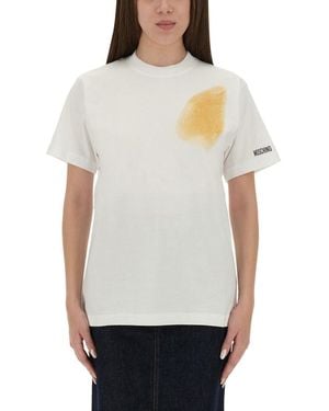 Moschino Graphic Crew Neck T-Shirt - Grey