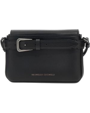 Brunello Cucinelli 'Belt Detail' Crossbody Bag - Black