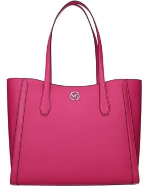 Michael Kors Shoulder Bags Leida Fuxia/Dragon Fruit Leather And Leather And Leather - Pink