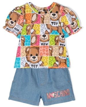 Moschino T -shirt En Shorts Set - Blauw