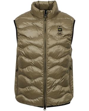 Blauer Pullover grün