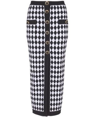 Balmain Buttoned Midi Skirt - White