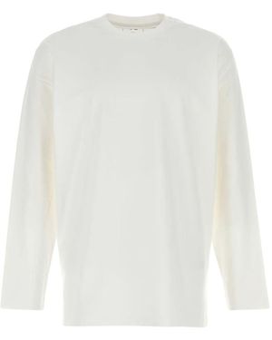 Y-3 Logo Baumwoll -T -Shirt - Weiß