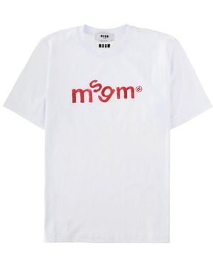 MSGM T-Shirt With Logo - White