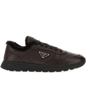 Prada Dark Leather Prax 2.0 Sneaker - Black