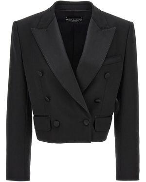 Dolce & Gabbana Tuxedo' Crop Blazer - Schwarz