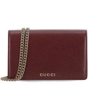 Gucci Red Chain -portemonnee Met Riem - Paars