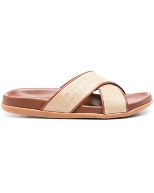 Ancient Greek Sandals Thais Slippers Met Basket Weving - Bruin