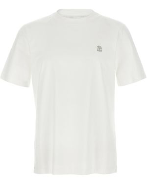 Brunello Cucinelli Logo T -shirt - Wit
