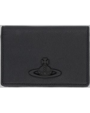 Vivienne Westwood Sleek Cow Leather Wallet - Black