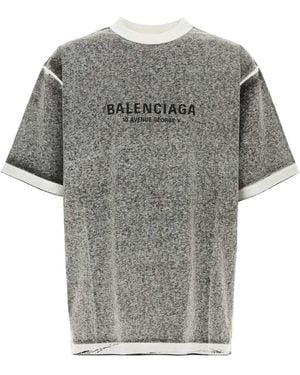 Balenciaga Melange Cotton Oversize T Shirt - Grey