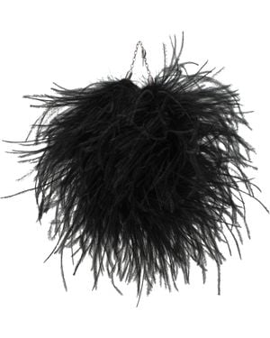 Saint Laurent Collane Frau Marabu Schwarz