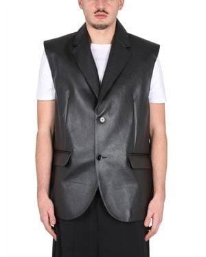 MM6 by Maison Margiela Leather Vest - Grey