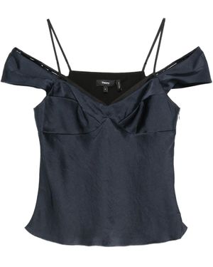 Theory Schulterfreies Top Aus Satin - Blau