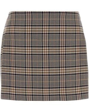 Anine Bing Embroidered Viscose Blend Mini Skirt - Grey