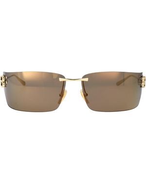 Balenciaga Rimless Sunglasses Bb0485 Sa 002 - Metallic