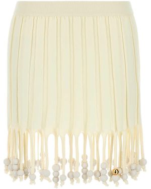 Loewe Ivory Cotton Paula Ibiza Mini Skirt - Natural