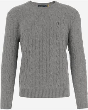 Polo Ralph Lauren Wool And Cashmere Cable Knit Jumper - Grey