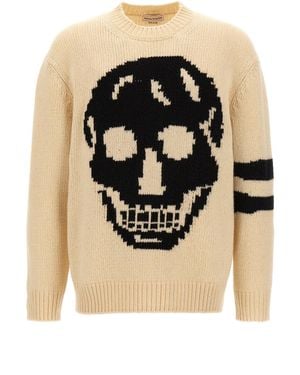 McQueen Kontrast intarsien Pullover - Schwarz